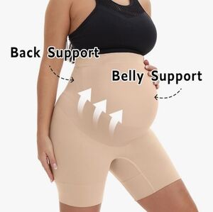 Seamless Maternity Support Shorts - Nude